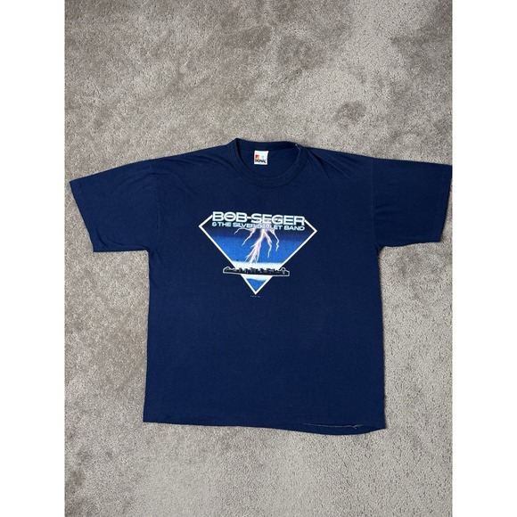 Vintage 1986 Bob Seger Band Tour Lrg Shirt Rock N Roll Never Forgets, Size XL - Picture 1 of 12